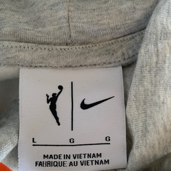Nike Light Gray Hoodie with Bright Orange Graphic - Picture 7 of 14